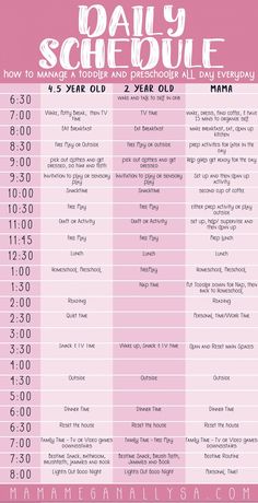 the daily schedule for girls's school in pink and white with numbers on it