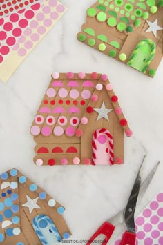 some crafting supplies are laid out on a table and ready to be made into christmas decorations