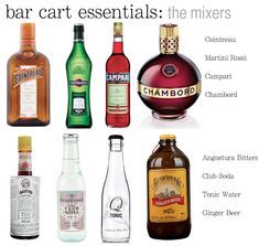 there are many different types of alcohol in the bottles that you can use to make your own cocktails