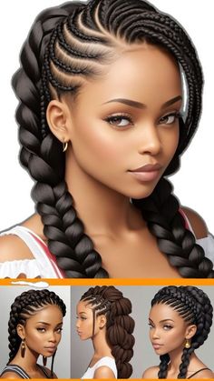 Hairstyle For African Women, Stylish Braided Hairstyles, Nigerian Hairstyles Braids, Medium Cornrows Braids, Braiding Styles For Black Women, Knotless Braids Updo Hairstyles, African Hair Style, Versatile Braids, Medium Knotless Braids Hairstyles