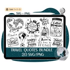 travel quotes bundle for svg and png