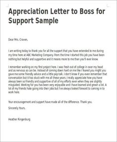 the appreciation letter to boss for his support sample is shown in this file, and it includes