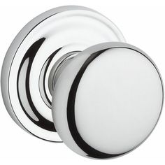 Privacy set. Round knob with traditional round rose. Solid forged brass. Baldwin Bright Chrome Interior Bed/Bath Privacy Door Knob | PVROUTRR260 Brushed Nickel Door Knobs, Baldwin Door Hardware, Baldwin Hardware, Traditional Roses, Round Door, Glass Knobs, Types Of Doors, Door Accessories, Door Knob