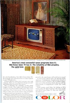 an advertisement for the color television