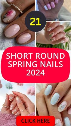 Short Round Spring Nails, Short Round Acrylic Nails Spring, Gel Nails Ideas Spring Short, Spring Nails 2024 Trends Short Almond, Spring Nails 2024 Trends Short, Spring 2024 Nail Colors Trends, Round Spring Nails, Paint Nails, Classy Nail Art