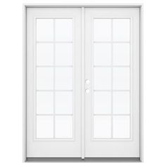 a white double door on a white background