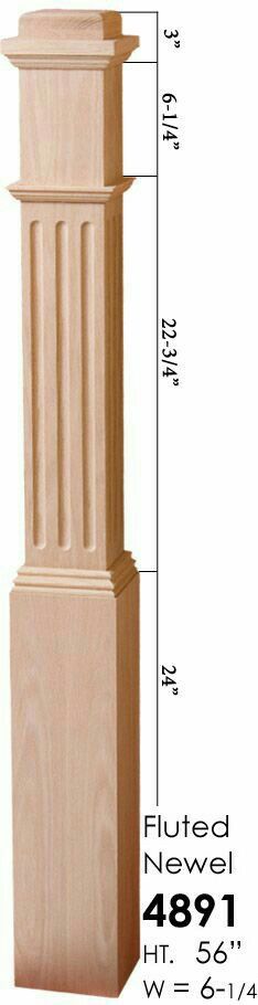 a tall wooden column with measurements for the top and bottom part on it's side