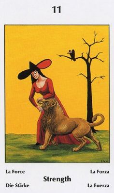 an image of a woman with a dog in front of a tree and another animal