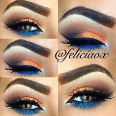 Denver broncos colors Types Of Eye Makeup, Extreme Make-up, Make Up Mata, Maquillage Yeux Cut Crease, Makeup Cantik, Summer Eye Makeup, Makeup Looks For Blue Eyes, Eye Makeup Looks