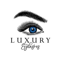 the logo for luxury eyelashes, which is designed to look like an eye with long lashes