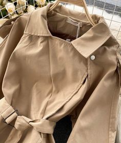 Stylish Coat Temperament Autumn And Winter Jacket P298Fabric: blendedColor: khaki, blackSize(cm): S, MS length 108 bust 100 waist 96 sleeve length 63M length 109 bust 104 waist 100 sleeve length 64 Khaki Outerwear With Lapel Collar For Fall, Khaki Stand Collar Outerwear For Spring, Spring Stand Collar Khaki Outerwear, Spring Khaki Outerwear With Stand Collar, Trendy Khaki Outerwear With Stand Collar, Stand Collar Outerwear For Office, Khaki Outerwear With Lapel Collar, Khaki Single Breasted Outerwear With Stand Collar, Belted Beige Outerwear For Office