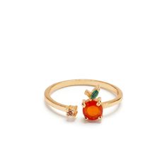 This electric Orange Ring is the perfect accessory to make a statement! Let your look shine and stand out with this sleek, vibrant circle of perfect citrusy goodness. Show off your style and your sense of fun with the Orange Ring! 24k gold plated Sterling silver. Ring size: Adjustable / Charm: 4mm x 8mm caroline, cubic zirconia, and green onyx stones. Mum Presents, Orange Gifts, Electric Orange, Orange Ring, Green Onyx Stone, Oranges Gift, Orange Jewelry, Presents For Mum, Orange You Glad