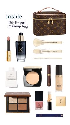 It Girl Makeup, Mood Board Fashion Inspiration, Beauty Vlog, Soft Girl Makeup, Makeup Bag Essentials, Glow Up, Handbag Essentials, Types Of Makeup, Elegant Makeup