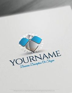 the logo for your company is made up of two blue and white cubes on top of