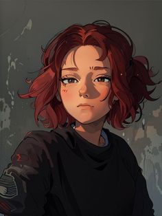 Red Hair Girl Art, Character Hair Ideas, Red Hair Female Character Art, Red Head Characters, Arte Punk, Cyberpunk Aesthetic, Figure Drawing Reference, Ethereal Art