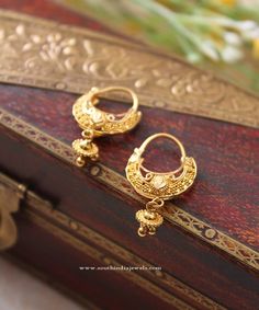 Indian Gold Hoop Earrings Designs, Gold Hoop Earrings in India, Designer Gold Hoop Earrings. Gold Hoop Earrings Designs, Manubhai Jewellers, Earrings Bali, Gold Earrings Indian, Large Silver Hoop Earrings, Small Drop Earrings, Bridal Jewels