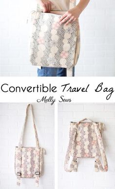 the convertible travel bag sewing pattern is easy to sew and can be used as a purse