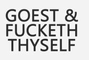 the words gost and focketh thyself on a white background with black lettering