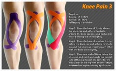 Knee Taping, Knee Pain Relief Exercises, Kt Tape, Kinesio Taping, Kinesiology Taping, Planet Fitness