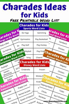 free printable list for kids to use in the classroom