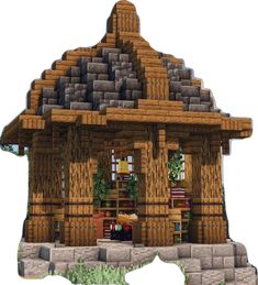 a house made out of wood and bricks