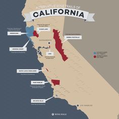 a map showing the wine trails of california