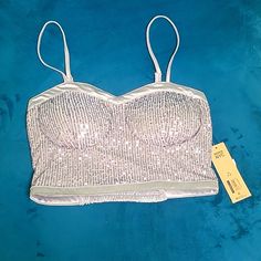 New With Tags Night Out Outfit, Bra Top, Bra Tops, Night Out, Womens Tops, Bra, Tags, Silver, Women Shopping