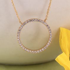 Catch the eye with this delicate Crystal Open Circle Necklace. Featuring a cut out circle pendant with diamond-encrusted pave, it's sure to add a sparkle to any ensemble. The perfect dainty, everyday necklace, enjoy wearing it to add a bit of cute round pendant-style charm to any look. Color: Gold / Silver Length: 16" + 3" Inches Extender Chain Material: Cubic Zirconia & 14k Gold plated or Silver plated on brass, topped off with clear coating for an extra layer of durability. Open Circle Necklace, Diamond Circle Pendant, Pendant Minimalist, Gold Circle Necklace, Minimalist Accessories, Round Pendant Necklace, Jewelry Simple, Round Necklace, Dainty Gold Necklace