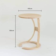 a wooden table with measurements for the top and bottom section, including an end table