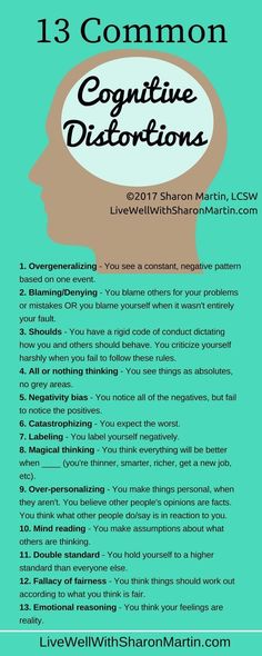 Cognitive distortions Distorted Thoughts, Automatic Thoughts, Irrational Thoughts, Thinking Errors, Counseling Resources, Therapy Tools, Cognitive Behavioral Therapy, Behavioral Therapy, Mental And Emotional Health