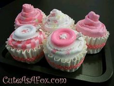 cupcakes decorated with pink and white frosting