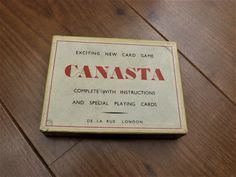 an old card game called canasta complete with instructions and special playing cards