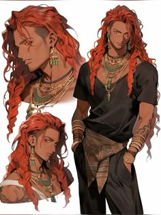 Red Head Character Design Male, Dragon Character Design Male, Male Fantasy Oc, Webtoon Character Design, Worst Hairstyles, Worst Haircuts, Hair Makeover, Character Design Male, Male Character