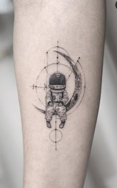 260+ Best Astronaut Tattoos Designs (2023) - TattoosBoyGirl Astronaut Tattoos, Geometric Tattoo Leg, Sketch Style Tattoos, Wrist Tattoos For Guys, 4 Tattoo, Geniale Tattoos, Tattoo Designs For Men