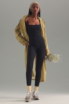 Polyester, elastane Adjustable straps Pull-on styling Hand wash Imported | Go The Distance Jumpsuit by LSPACE in Black, Women's, Size: Smallmall, Polyester/Elastane at Anthropologie Yoga Jumpsuit Outfit, Jumpsuit Outfit Summer, Theme Park Outfits, Yoga Jumpsuit, Pleated Jumpsuit, Go The Distance, One Shoulder Jumpsuit, Wrap Romper, Fashion Reference