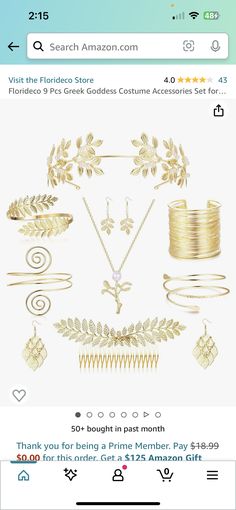 an image of some gold jewelry items on the app store's facebook page, which is