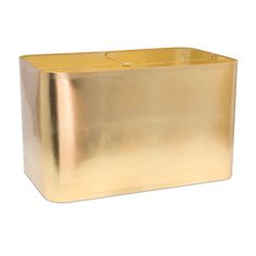 a gold square vase on a white background