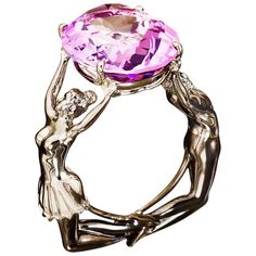 Material: Palladium 950, Sterling Silver Rhodium Stone: Pink Amethyst 13,14 ct Size: 53 & 54 European Size AENEA's MAGGIE & RUDI Collection Exceptional Ring with Pink Amethyst with 13,14 carat handcrafted in Palladium, sterling silver and rhodium. In golden homage to Rudolf Nureyev and Dame Margot Fonteyn, this memento celebrates the power of passion and dedication. He said they danced ‘with one body, one soul’. Amethyst Jewelry Ring, Antique Cocktail Ring, Rings Amethyst, Aquamarine Cocktail Ring, Amethyst Cocktail Ring, Margot Fonteyn, Rudolf Nureyev, Figural Jewelry, Artisan Rings