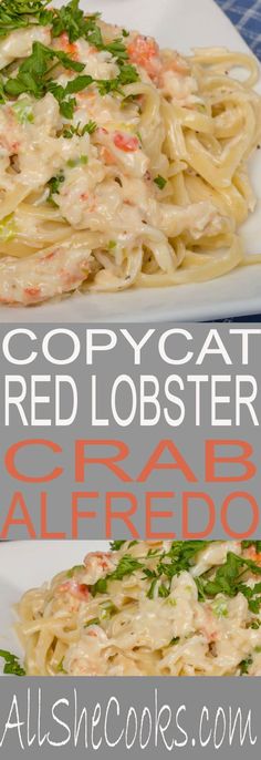 this copycat red lobster and crab alfredo is so good it's ready to be eaten