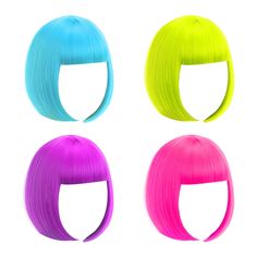 PRICES MAY VARY. [WHAT'S IN IT?] This package includes 4 bachelorette party wigs, enough to meet your various needs. These short neon bob wigs would make you more attractive. Wear the colored wigs on and make a nice pose post on your social media, how about share it now? [EXCELLENT BACHELORETTE PARTY IDEAS] This colorful bob wigs will be perfect gifts for your girlfriend and female friends Besides, these fancy short bob hair wigs for women are suitable for the bachelorette party. [PREMIUM QUALIT Women Party Favors, Colorful Bob, Flat Bangs, Party Favors Bachelorette, Bachelorette Sunglasses, Short Bob Hair, Colorful Wigs, Girls Party Favors, Party Night Club