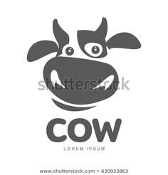 the cow's head is drawn in black and white