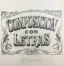 a drawing of a sign that says composition con letras