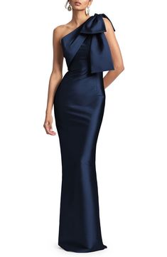 Sachin & Babi Bonnie One-Shoulder Mikado Sheath Gown | Nordstrom Mermaid Party Dress, Elegant Black Dress, Dresses Formal Elegant, Looks Party, Evening Gowns Elegant, Column Gown, Maxi Dress Prom, Formal Party Dress