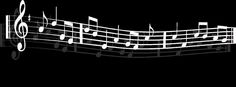 music notes are lined up in the shape of a treble on a black background