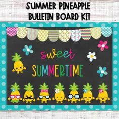 a sign that says summer pineapple bulletin board kit