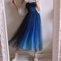 Women's Dresses · KOSMUI · Online Store Powered by Storenvy Moda Medieval, Long Blue Dress, Skirt Maxi, Fantasy Dress, Strappy Dresses, 여자 패션, Fesyen Wanita, Fancy Dresses, Mode Outfits