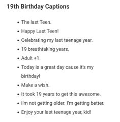 an image of a birthday card with the caption'19th birthday captions '