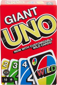 the giant uno card game is in its box