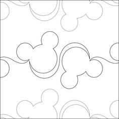 the mickey mouse pattern is shown in black and white, as well as an outline