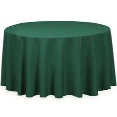 a green round tablecloth on a white background